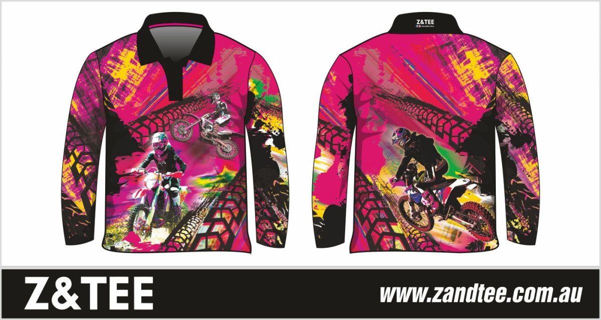 ★Pre-Order★ Extreme | Motorbike Pink Shirt Z and TEE camping fishing GIRLS DESIGNS KIDS LJM Preorder quick dry spo-default spo-disabled sun sun shirt sun shirts sunsafe uv Women WOMEN'S DESIGNS Women's Fishing Women's Fishing Shirt womens xtreme