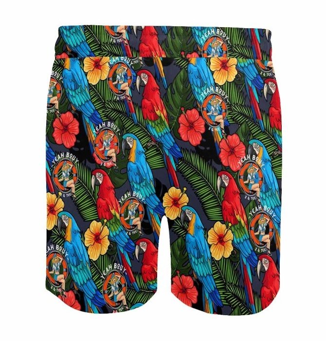 Tropical | Yeah Bouy Parrot Hawaiian Board Shorts - Mens – Z and TEE
